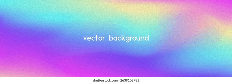 Noise Gradient Background. Abstract Grainy Bg In Pink, Purple And Blue Colors. Iridescent Hologram. Pearlescent Holographic Texture With Rainbow Foil. Liquid Paint Wave With Elegant Shine
