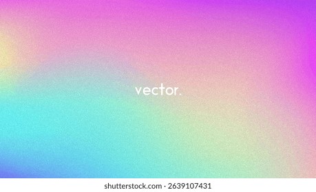 Noise Gradient Background. Abstract Grainy Bg In Pink, Purple And Blue Colors. Iridescent Hologram. Pearlescent Holographic Texture With Rainbow Foil. Soft Wave Filter In 3d Vector Backdrop
