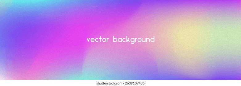 Noise Gradient Background. Abstract Grainy Bg In Pink, Purple And Blue Colors. Iridescent Hologram. Pearlescent Holographic Texture With Rainbow Foil. Plastic Burn Effect With Neon Transition