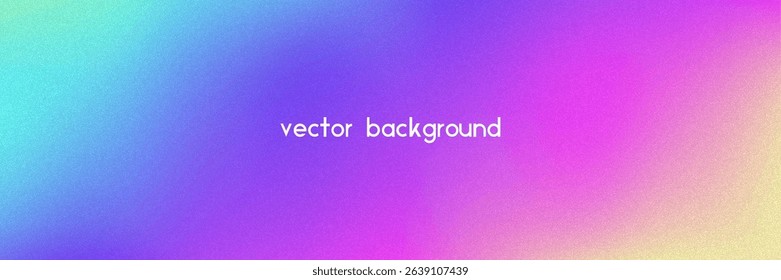 Noise Gradient Background. Abstract Grainy Bg In Pink, Purple And Blue Colors. Iridescent Hologram. Pearlescent Holographic Texture With Rainbow Foil. Smooth Chrome Cover With Vibrant Neon