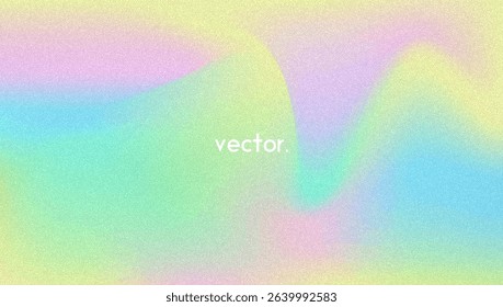 Noise Gradient Background. Abstract Grainy Bg In Pink, Purple And Blue Colors. Iridescent Hologram. Pearlescent Holographic Texture With Rainbow Foil. Cloudy Pastel Wallpaper With Ink Blend