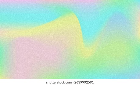 Noise Gradient Background. Abstract Grainy Bg In Pink, Purple And Blue Colors. Iridescent Hologram. Pearlescent Holographic Texture With Rainbow Foil. Retro Vector Design With Pastel Ink