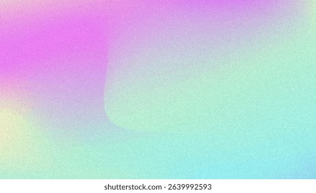 Noise Gradient Background. Abstract Grainy Bg In Pink, Purple And Blue Colors. Iridescent Hologram. Pearlescent Holographic Texture With Rainbow Foil. Aesthetic Paint Wave With Plastic Flow