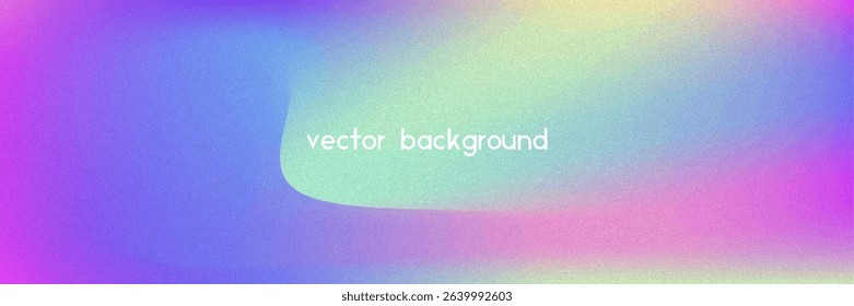 Noise Gradient Background. Abstract Grainy Bg In Pink, Purple And Blue Colors. Iridescent Hologram. Pearlescent Holographic Texture With Rainbow Foil. Smooth Gradation In Fluorescent Ink