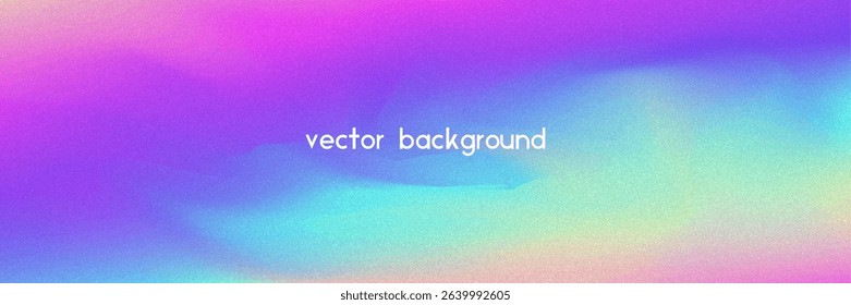 Noise Gradient Background. Abstract Grainy Bg In Pink, Purple And Blue Colors. Iridescent Hologram. Pearlescent Holographic Texture With Rainbow Foil. Plastic Burn Effect With Neon Transition