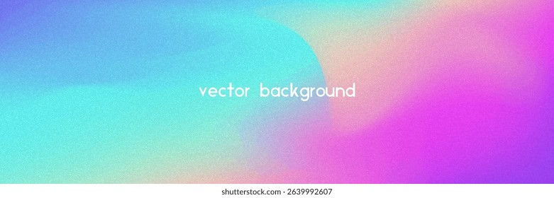 Noise Gradient Background. Abstract Grainy Bg In Pink, Purple And Blue Colors. Iridescent Hologram. Pearlescent Holographic Texture With Rainbow Foil. Dynamic Plastic Glow And Neon Flow