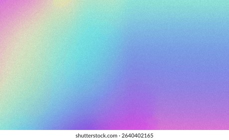 Noise Gradient Background. Abstract Grainy Bg In Pink, Purple And Blue Colors. Iridescent Hologram. Pearlescent Holographic Texture With Rainbow Foil. Watercolour Splash In Pearl Mesh Style