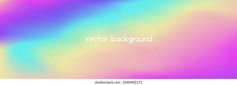 Noise Gradient Background. Abstract Grainy Bg In Pink, Purple And Blue Colors. Iridescent Hologram. Pearlescent Holographic Texture With Rainbow Foil. Dynamic Plastic Glow And Neon Flow