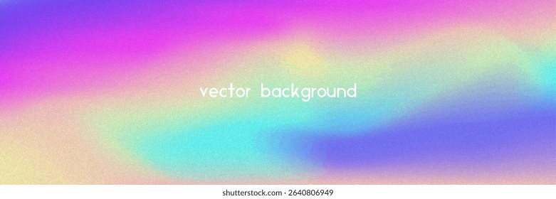 Noise Gradient Background. Abstract Grainy Bg In Pink, Purple And Blue Colors. Iridescent Hologram. Pearlescent Holographic Texture With Rainbow Foil. Watercolour Splash In Pearl Mesh Style