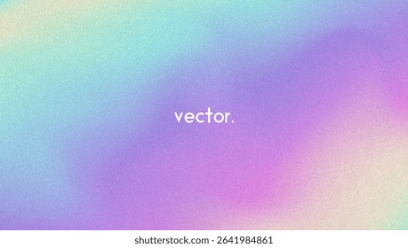 Noise Gradient Background. Abstract Grainy Bg In Pink, Purple And Blue Colors. Iridescent Hologram. Pearlescent Holographic Texture With Rainbow Foil. Cloudy Pastel Wallpaper With Ink Blend