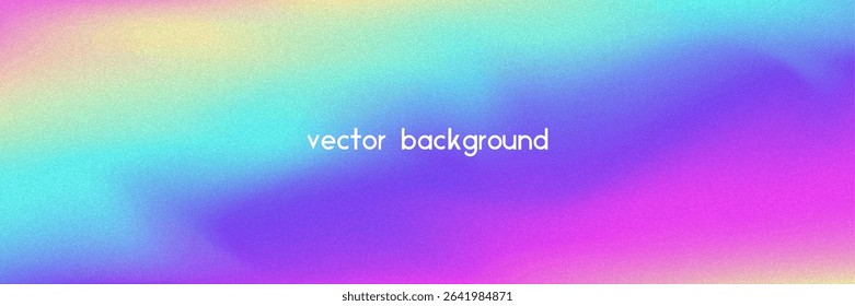 Noise Gradient Background. Abstract Grainy Bg In Pink, Purple And Blue Colors. Iridescent Hologram. Pearlescent Holographic Texture With Rainbow Foil. Plastic Burn Effect With Neon Transition