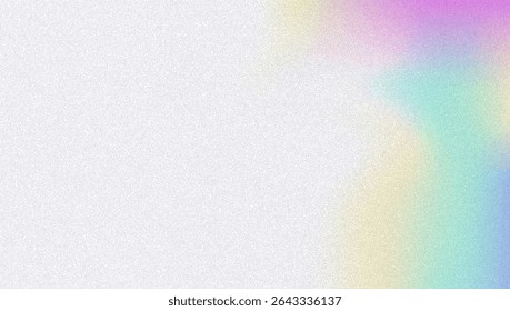 Noise Gradient Background. Abstract Grainy Bg In Pink, Purple And Blue Colors. Iridescent Hologram. Pearlescent Holographic Texture With Rainbow Foil. Soft Pastel Mesh With Neon Glow And Blur