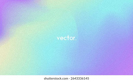 Noise Gradient Background. Abstract Grainy Bg In Pink, Purple And Blue Colors. Iridescent Hologram. Pearlescent Holographic Texture With Rainbow Foil. Futuristic 3d Wallpaper With Lens Burn