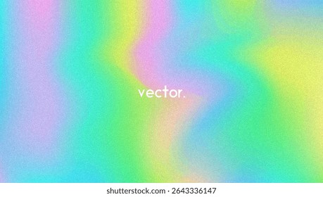 Noise Gradient Background. Abstract Grainy Bg In Pink, Purple And Blue Colors. Iridescent Hologram. Pearlescent Holographic Texture With Rainbow Foil. Dynamic Mesh Splash With Watercolor Cloud