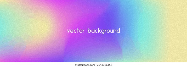 Noise Gradient Background. Abstract Grainy Bg In Pink, Purple And Blue Colors. Iridescent Hologram. Pearlescent Holographic Texture With Rainbow Foil. Fluorescent Light On Soft Paper Blend