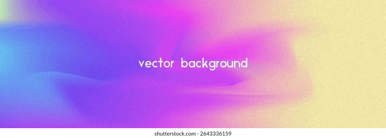 Noise Gradient Background. Abstract Grainy Bg In Pink, Purple And Blue Colors. Iridescent Hologram. Pearlescent Holographic Texture With Rainbow Foil. Ink Effect With Watercolor Cloud Wave