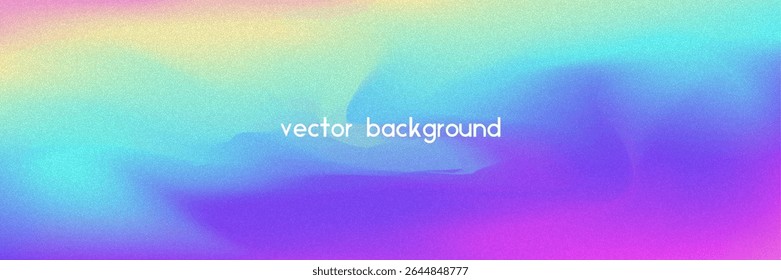 Noise Gradient Background. Abstract Grainy Bg In Pink, Purple And Blue Colors. Iridescent Hologram. Pearlescent Holographic Texture With Rainbow Foil. Watercolour Splash In Pearl Mesh Style