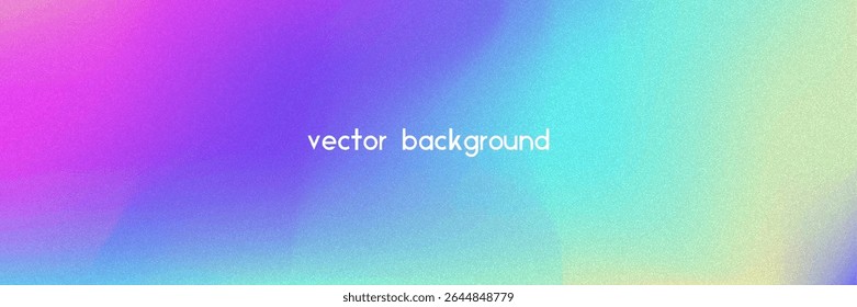 Noise Gradient Background. Abstract Grainy Bg In Pink, Purple And Blue Colors. Iridescent Hologram. Pearlescent Holographic Texture With Rainbow Foil. Summer Wall With Watercolor Dust Effect