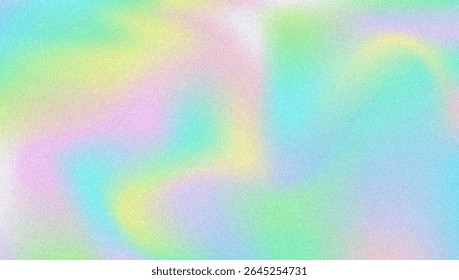 Noise Gradient Background. Abstract Grainy Bg In Pink, Purple And Blue Colors. Iridescent Hologram. Pearlescent Holographic Texture With Rainbow Foil. Soft Wave Filter In 3d Vector Backdrop