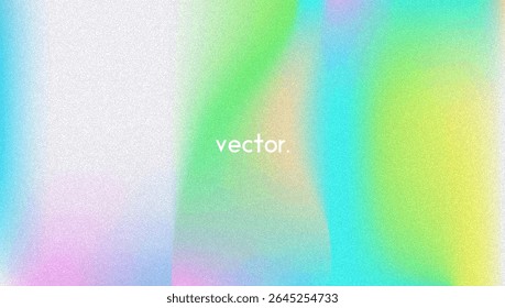Arrière-Plan Gradient De Bruit. Abstrait Grainy Bg En Couleurs Roses, Violettes Et Bleues. Hologramme Iridescent. Texture Holographique Nacrée Avec Feuille Arc-En-Ciel. Mur d'été avec effet de poussière à l'aquarelle