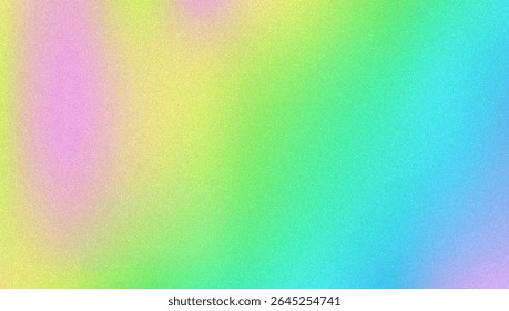 Noise Gradient Background. Abstract Grainy Bg In Pink, Purple And Blue Colors. Iridescent Hologram. Pearlescent Holographic Texture With Rainbow Foil. Summer Wall With Watercolor Dust Effect