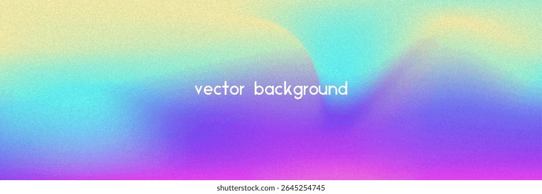 Noise Gradient Background. Abstract Grainy Bg In Pink, Purple And Blue Colors. Iridescent Hologram. Pearlescent Holographic Texture With Rainbow Foil. Light Chrome Screen With Lens Glow Effect