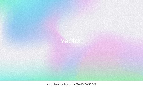 Noise Gradient Background. Abstract Grainy Bg In Pink, Purple And Blue Colors. Iridescent Hologram. Pearlescent Holographic Texture With Rainbow Foil. Fluorescent Light On Soft Paper Blend