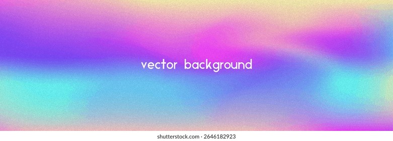 Noise Gradient Background. Abstract Grainy Bg In Pink, Purple And Blue Colors. Iridescent Hologram. Pearlescent Holographic Texture With Rainbow Foil. Aesthetic Paint Wave With Plastic Flow
