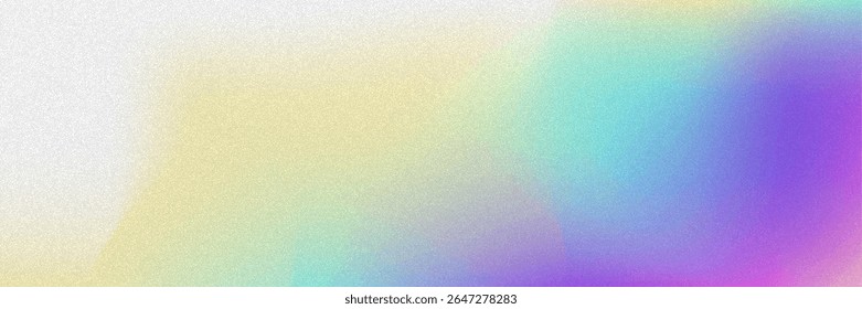 Noise Gradient Background. Abstract Grainy Bg In Pink, Purple And Blue Colors. Iridescent Hologram. Pearlescent Holographic Texture With Rainbow Foil. Aesthetic Silver Glow On Mesh Paper