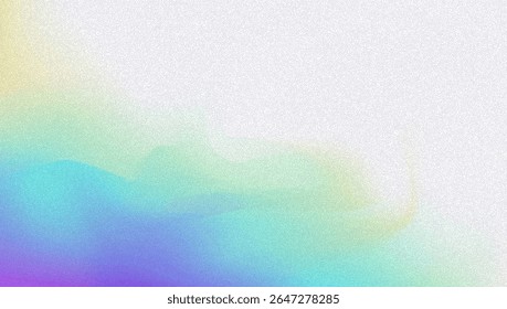 Noise Gradient Background. Abstract Grainy Bg In Pink, Purple And Blue Colors. Iridescent Hologram. Pearlescent Holographic Texture With Rainbow Foil. Summer Wall With Watercolor Dust Effect