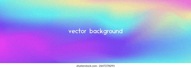 Fondo de gradiente de ruido. Abstractas Bolso Granulado En Colores Rosa, Púrpura Y Azul. Holograma irisado. Textura Holográfica Perlescente Con Lámina De Arco Iris. Pantalla Cromada Ligera Con Efecto Resplandor De Lente