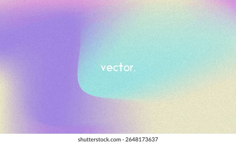 Noise Gradient Background. Abstract Grainy Bg In Pink, Purple And Blue Colors. Iridescent Hologram. Pearlescent Holographic Texture With Rainbow Foil. Soft Wave Filter In 3d Vector Backdrop