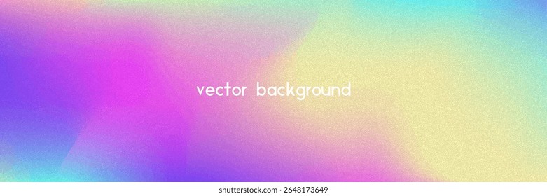 Noise Gradient Background. Abstract Grainy Bg In Pink, Purple And Blue Colors. Iridescent Hologram. Pearlescent Holographic Texture With Rainbow Foil. Subtle Ink Transition And Smooth Flare
