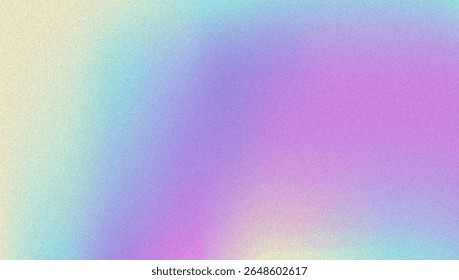 Noise Gradient Background. Abstract Grainy Bg In Pink, Purple And Blue Colors. Iridescent Hologram. Pearlescent Holographic Texture With Rainbow Foil. Watercolour Splash In Pearl Mesh Style
