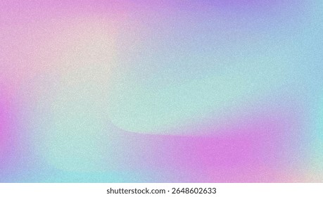 Noise Gradient Background. Abstract Grainy Bg In Pink, Purple And Blue Colors. Iridescent Hologram. Pearlescent Holographic Texture With Rainbow Foil. Cloudy Pastel Wallpaper With Ink Blend