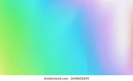 Noise Gradient Background. Abstract Grainy Bg In Pink, Purple And Blue Colors. Iridescent Hologram. Pearlescent Holographic Texture With Rainbow Foil. Modern Photo Wall With Soft Splash