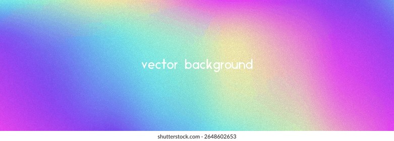 Noise Gradient Background. Abstract Grainy Bg In Pink, Purple And Blue Colors. Iridescent Hologram. Pearlescent Holographic Texture With Rainbow Foil. Dynamic Plastic Glow And Neon Flow