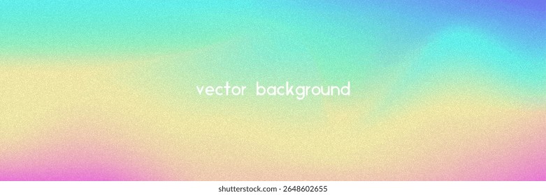 Fundo de gradiente de ruído. Abstrato Bg Granulado Nas Cores Rosa, Roxa E Azul. Holograma Iridescente. Textura Holográfica Pearlescente Com Folha De Arco-Íris. Filtro de Onda Suave no Fundo do Vetor 3D