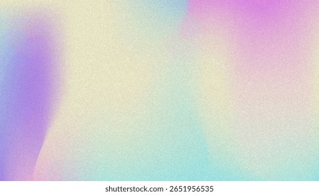 Noise Gradient Background. Abstract Grainy Bg In Pink, Purple And Blue Colors. Iridescent Hologram. Pearlescent Holographic Texture With Rainbow Foil. Soft Wave Filter In 3d Vector Backdrop