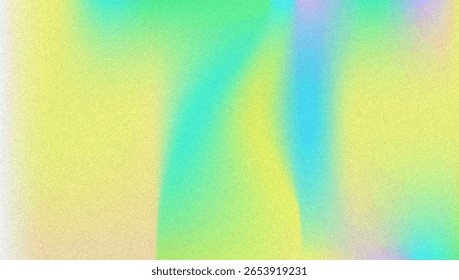 Fundo de gradiente de ruído. Abstrato Bg Granulado Nas Cores Rosa, Roxa E Azul. Holograma Iridescente. Textura Holográfica Pearlescente Com Folha De Arco-Íris. Design de vetor retro com tinta pastel