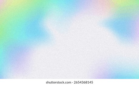 Fondo de gradiente de ruido. Abstractas Bolso Granulado En Colores Rosa, Púrpura Y Azul. Holograma irisado. Textura Holográfica Perlescente Con Lámina De Arco Iris. Malla Pastel Suave Con Resplandor De Neón Y Desenfoque