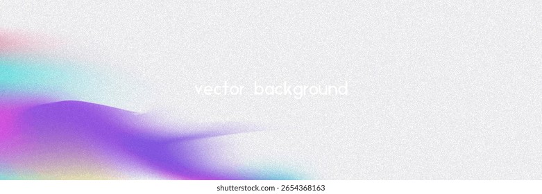 Fundo de gradiente de ruído. Abstrato Bg Granulado Nas Cores Rosa, Roxa E Azul. Holograma Iridescente. Textura Holográfica Pearlescente Com Folha De Arco-Íris. Transição De Tinta Sutil E Suavização Suave