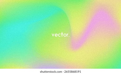 Noise Gradient Background. Abstract Grainy Bg In Pink, Purple And Blue Colors. Iridescent Hologram. Pearlescent Holographic Texture With Rainbow Foil. Grunge Blur Backdrop In Silver Mesh