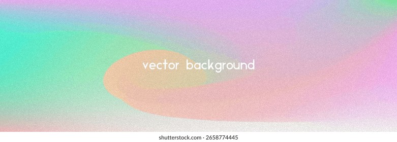 Fondo de gradiente de ruido. Abstractas Bolso Granulado En Colores Rosa, Púrpura Y Azul. Holograma irisado. Textura Holográfica Perlescente Con Lámina De Arco Iris. Diseño de Vector retro con tinta pastel