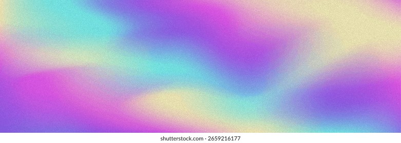 Fondo de gradiente de ruido. Abstractas Bolso Granulado En Colores Rosa, Púrpura Y Azul. Holograma irisado. Textura Holográfica Perlescente Con Lámina De Arco Iris. Salpicadura De Acuarela En Estilo De Malla De Perlas