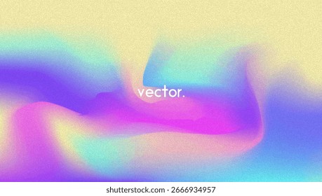 Fondo de gradiente de ruido. Abstractas Bolso Granulado En Colores Rosa, Púrpura Y Azul. Holograma irisado. Textura Holográfica Perlescente Con Lámina De Arco Iris. Cubierta lisa del cromo con el neón vibrante