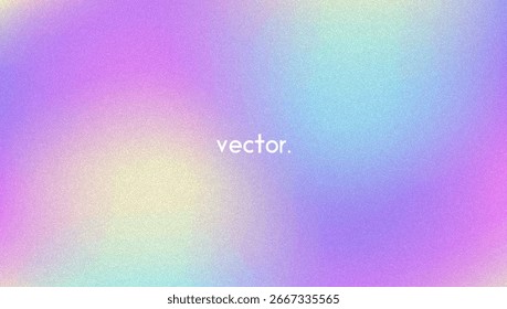 Fondo de gradiente de ruido. Abstractas Bolso Granulado En Colores Rosa, Púrpura Y Azul. Holograma irisado. Textura Holográfica Perlescente Con Lámina De Arco Iris. Transición de tinta sutil y destello suave