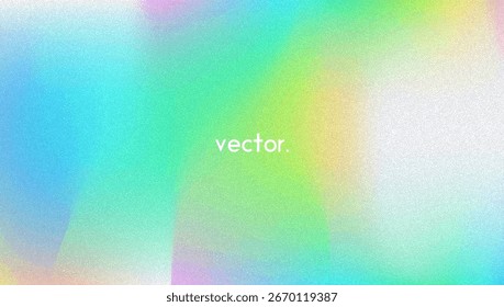 Fondo de gradiente de ruido. Abstractas Bolso Granulado En Colores Rosa, Púrpura Y Azul. Holograma irisado. Textura Holográfica Perlescente Con Lámina De Arco Iris. Filtrar de onda suave en el telón de fondo del Vector 3d