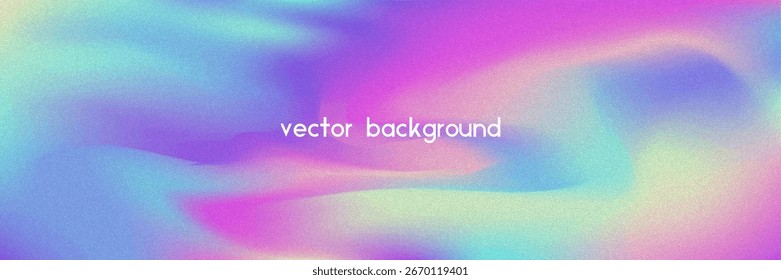Fondo de gradiente de ruido. Abstractas Bolso Granulado En Colores Rosa, Púrpura Y Azul. Holograma irisado. Textura Holográfica Perlescente Con Lámina De Arco Iris. Transición de tinta sutil y destello suave