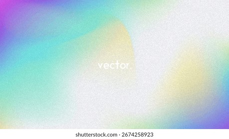 Fundo de gradiente de ruído. Abstrato Bg Granulado Nas Cores Rosa, Roxa E Azul. Holograma Iridescente. Textura Holográfica Pearlescente Com Folha De Arco-Íris. Mancha De Aquarela Em Estilo De Malha Pérola